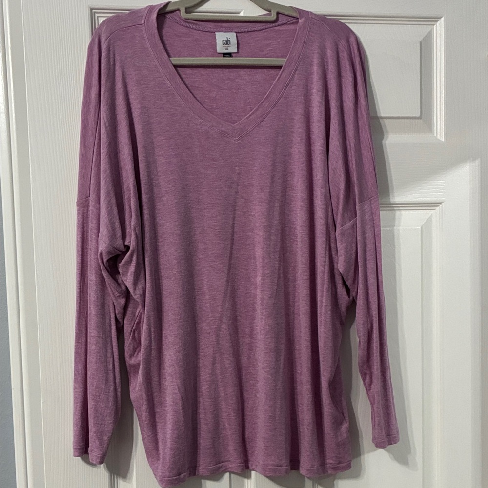 CAbi Serenity Tee…Long Sleeve V-Neck Top in Purple